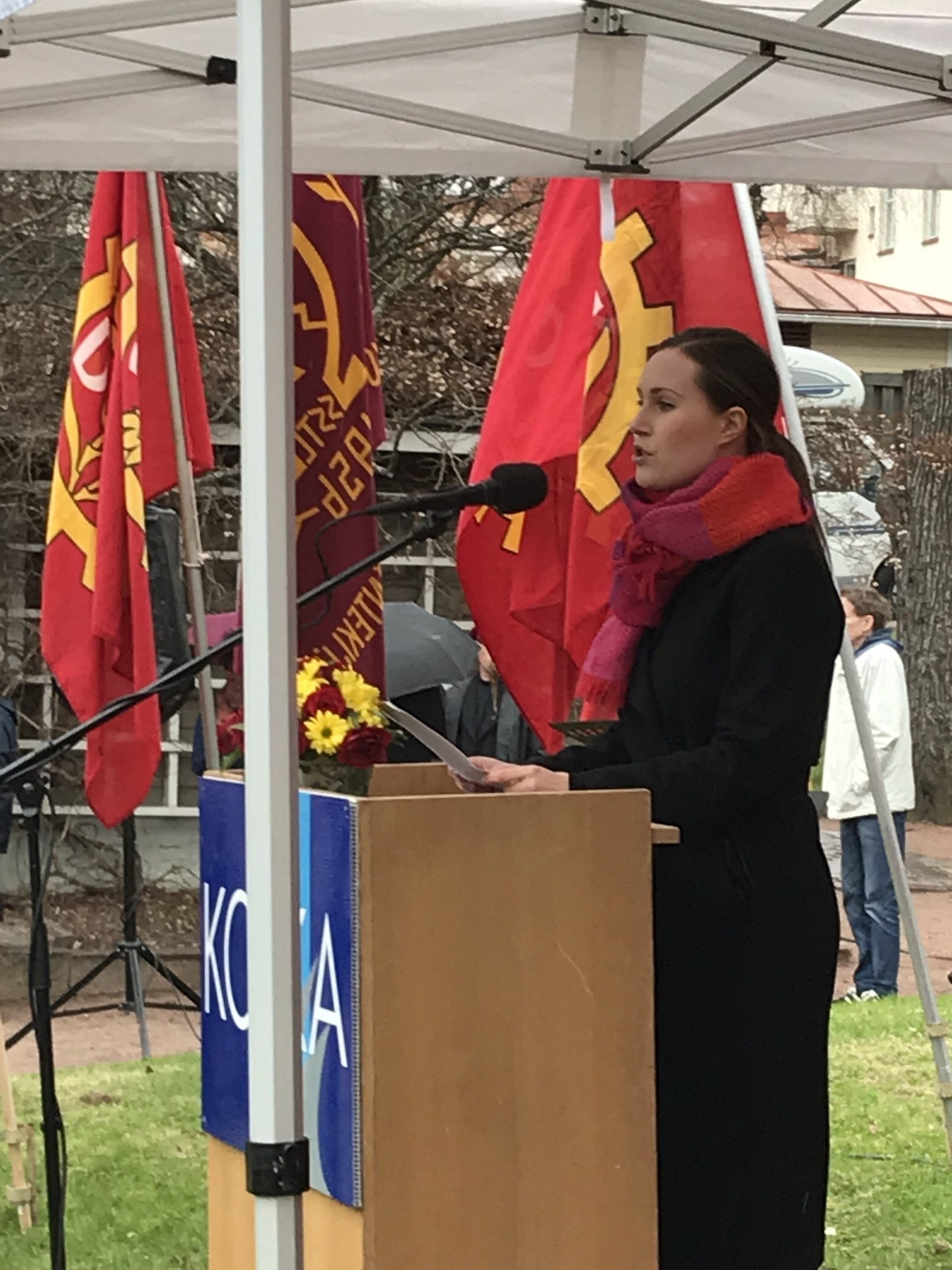 Kansanedustaja, SDP:n vpj. Sanna Marinin vappupuhe 1.5.2018, Kotka, Sibeliuksen puisto